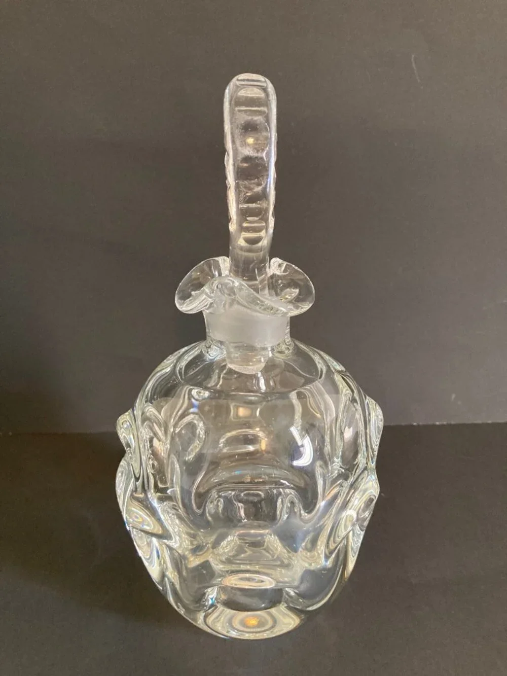 Aseda Glasbruck Sweden 1970's Clear Glass Thumbprint Glass Decanter Bo Borgström